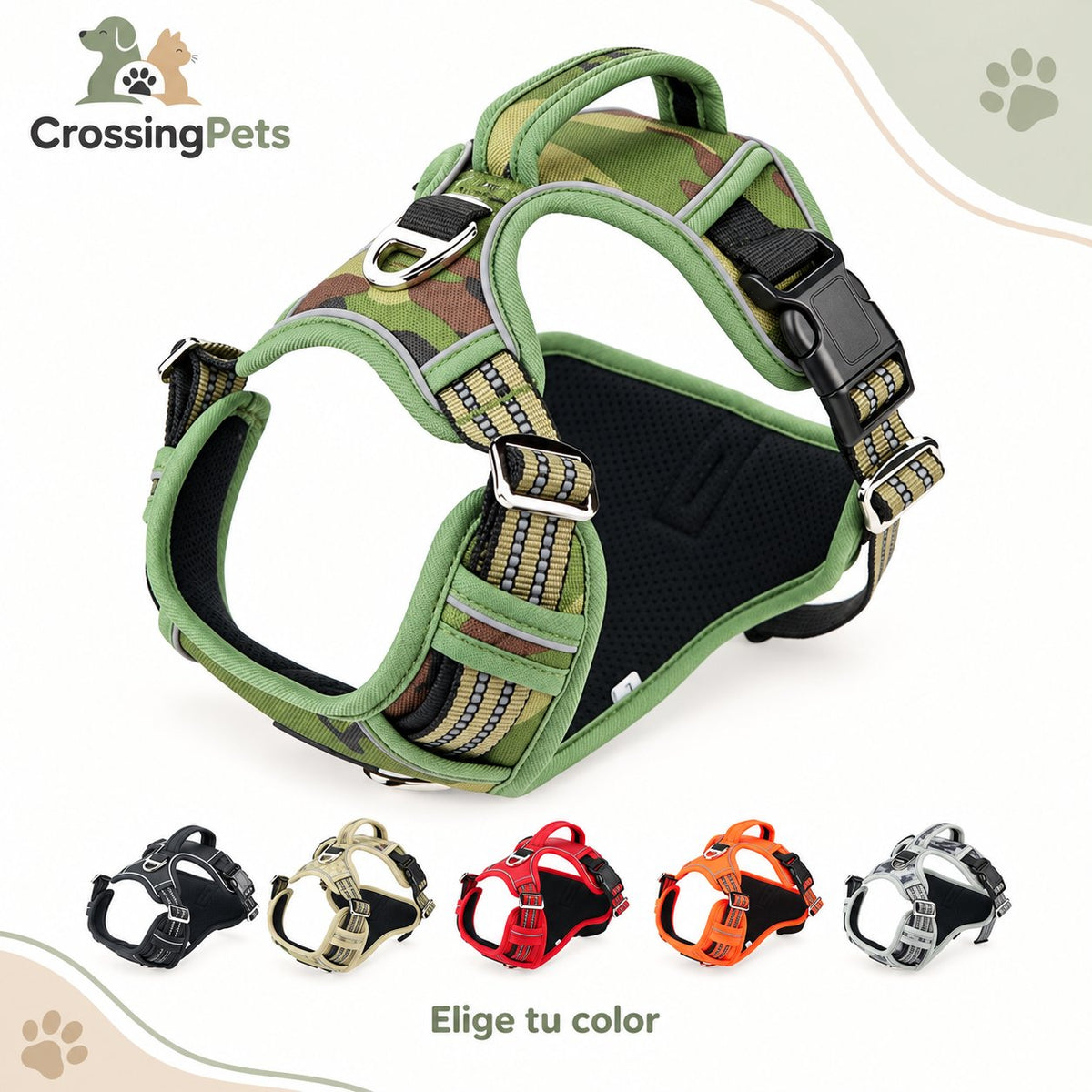 Arnés transpirable con bandas reflectantes — CrossingPets · imagen 7
