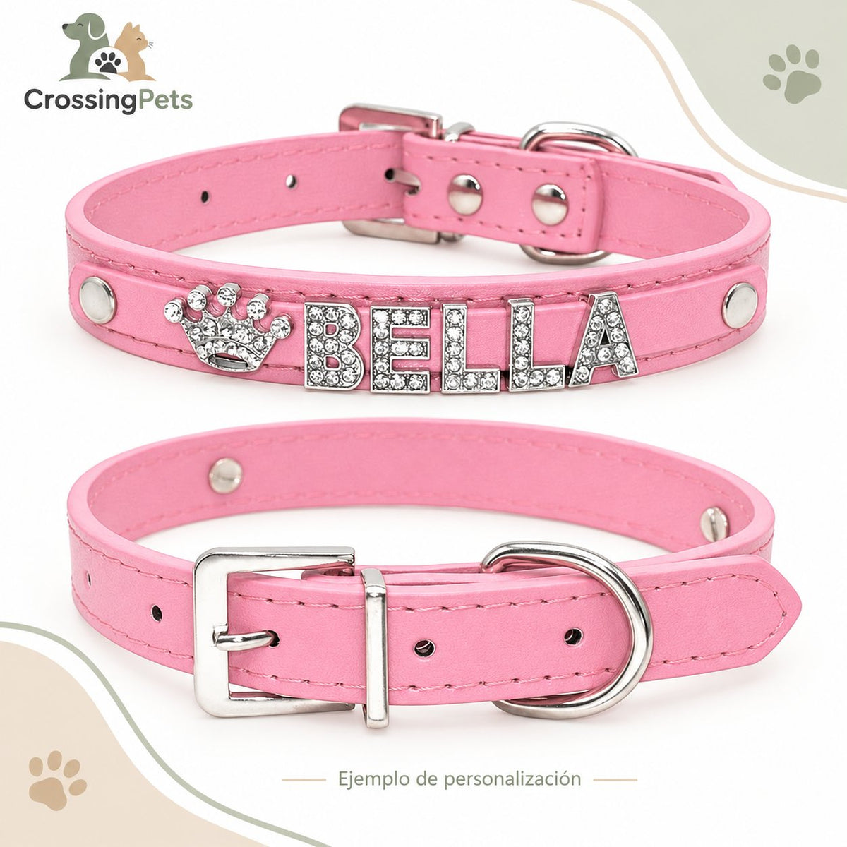 Collar personalizado con letras brillantes · hasta 5 letras — CrossingPets · imagen 1
