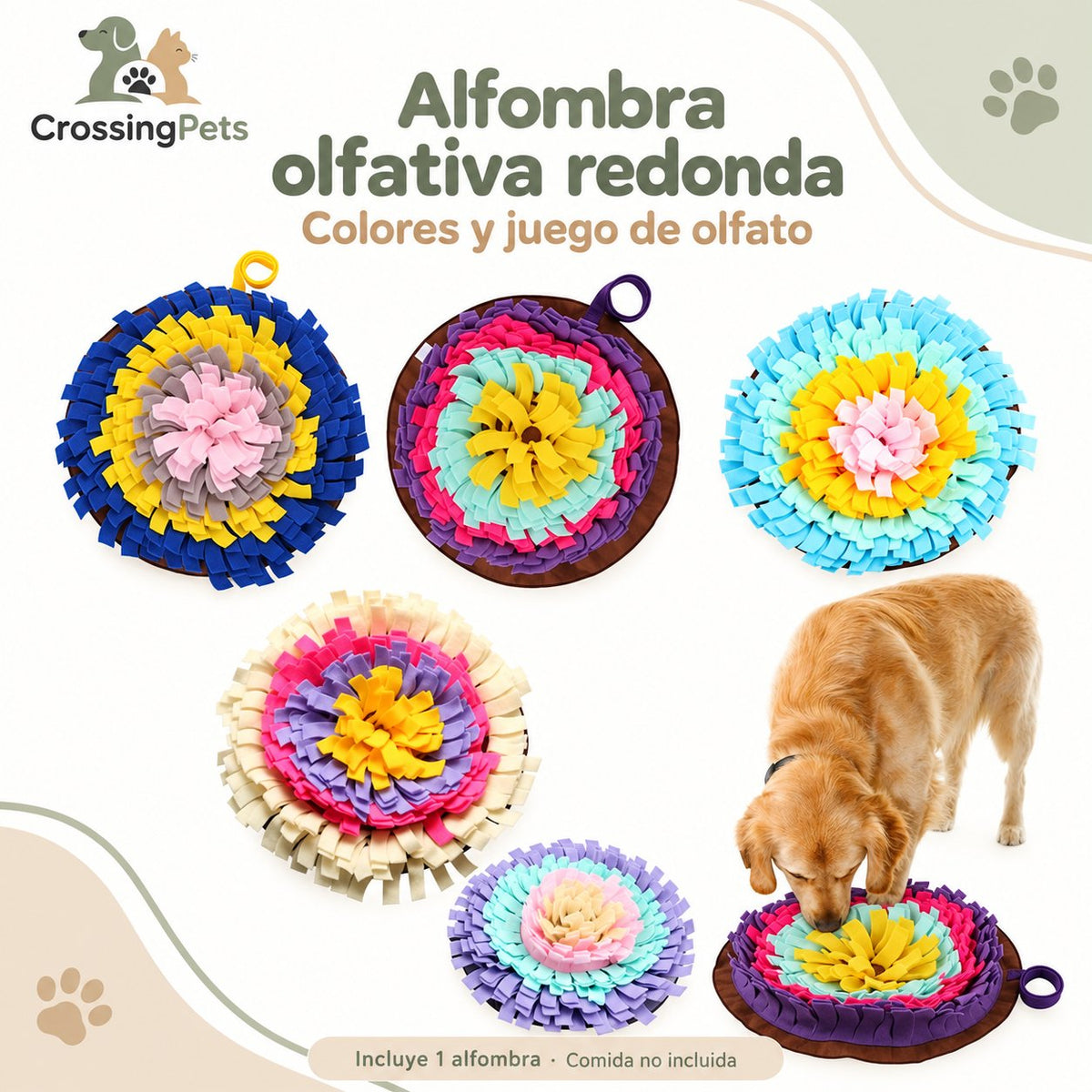 Alfombra olfativa redonda para perros — CrossingPets · imagen 6