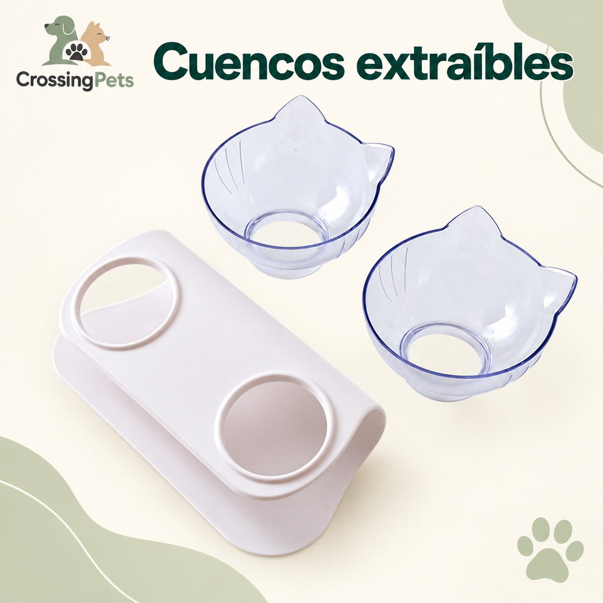 Comedero y bebedero doble para gatos — CrossingPets · imagen 15