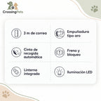 Correa extensible tipo pulsera con LED · 3 m — CrossingPets · imagen 4
