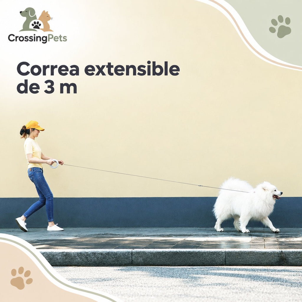 Correa extensible tipo pulsera con LED · 3 m — CrossingPets · imagen 6