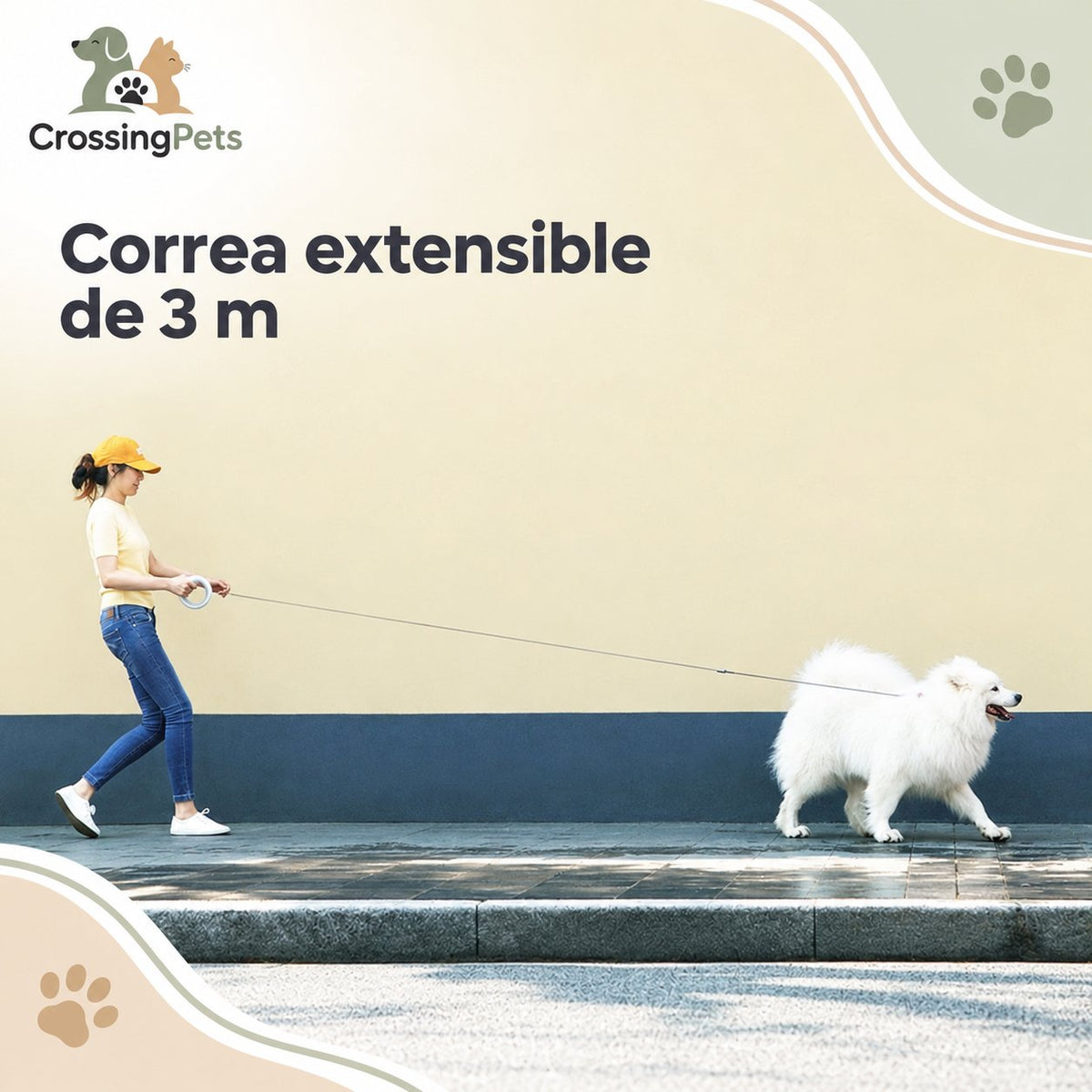 Correa extensible tipo pulsera con LED · 3 m — CrossingPets · imagen 6