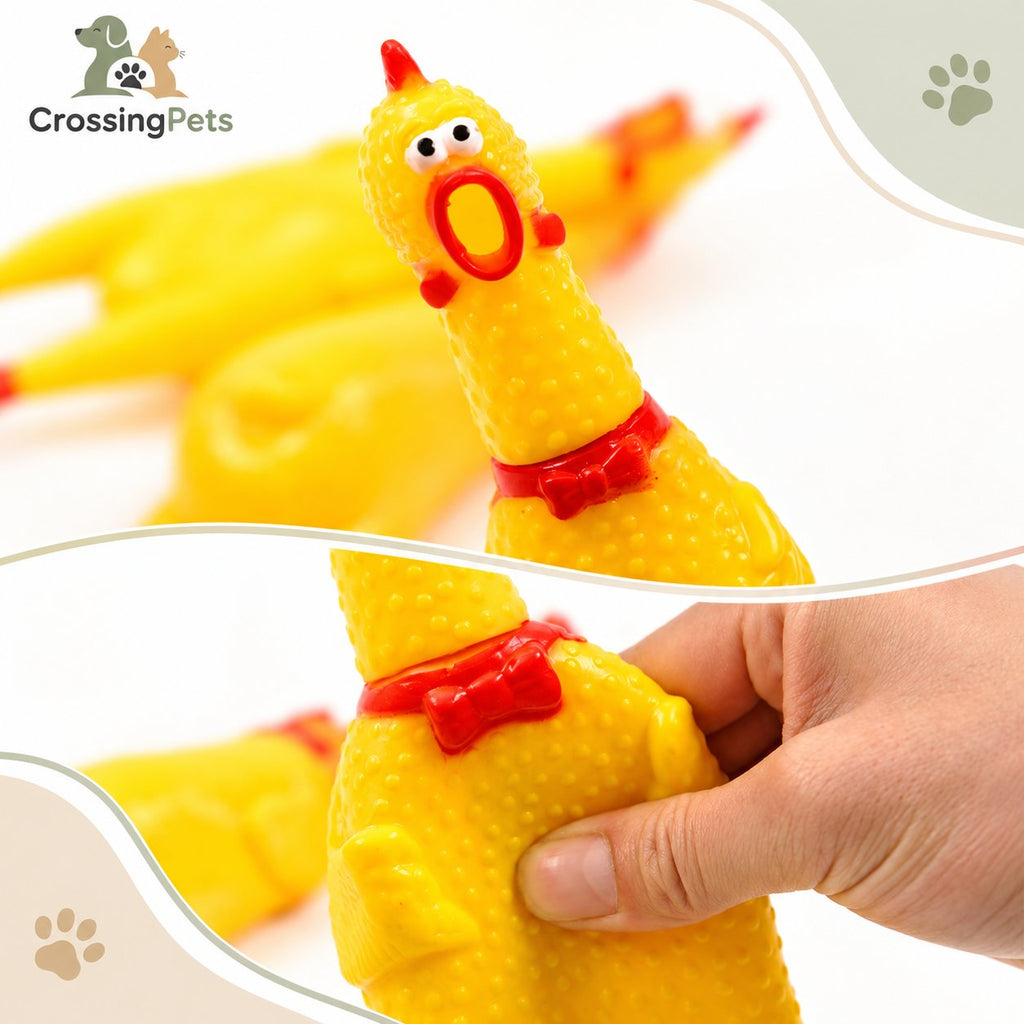 Pollo de goma sonoro para perros — CrossingPets · imagen 6