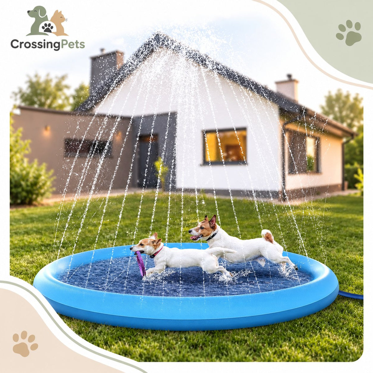 Alfombra de agua con aspersores para perros — CrossingPets · imagen 7