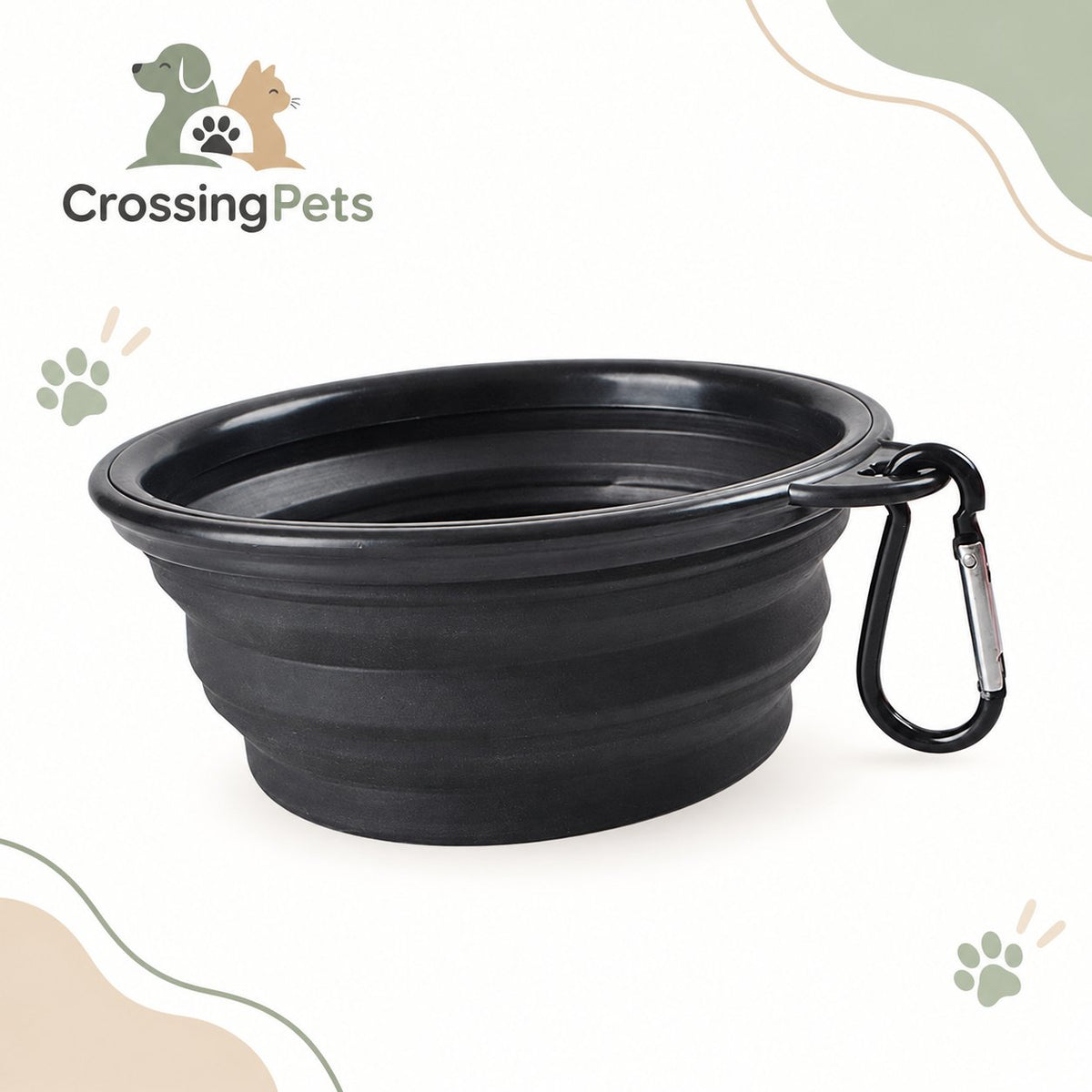 Cuenco portátil plegable con mosquetón — CrossingPets · imagen 1