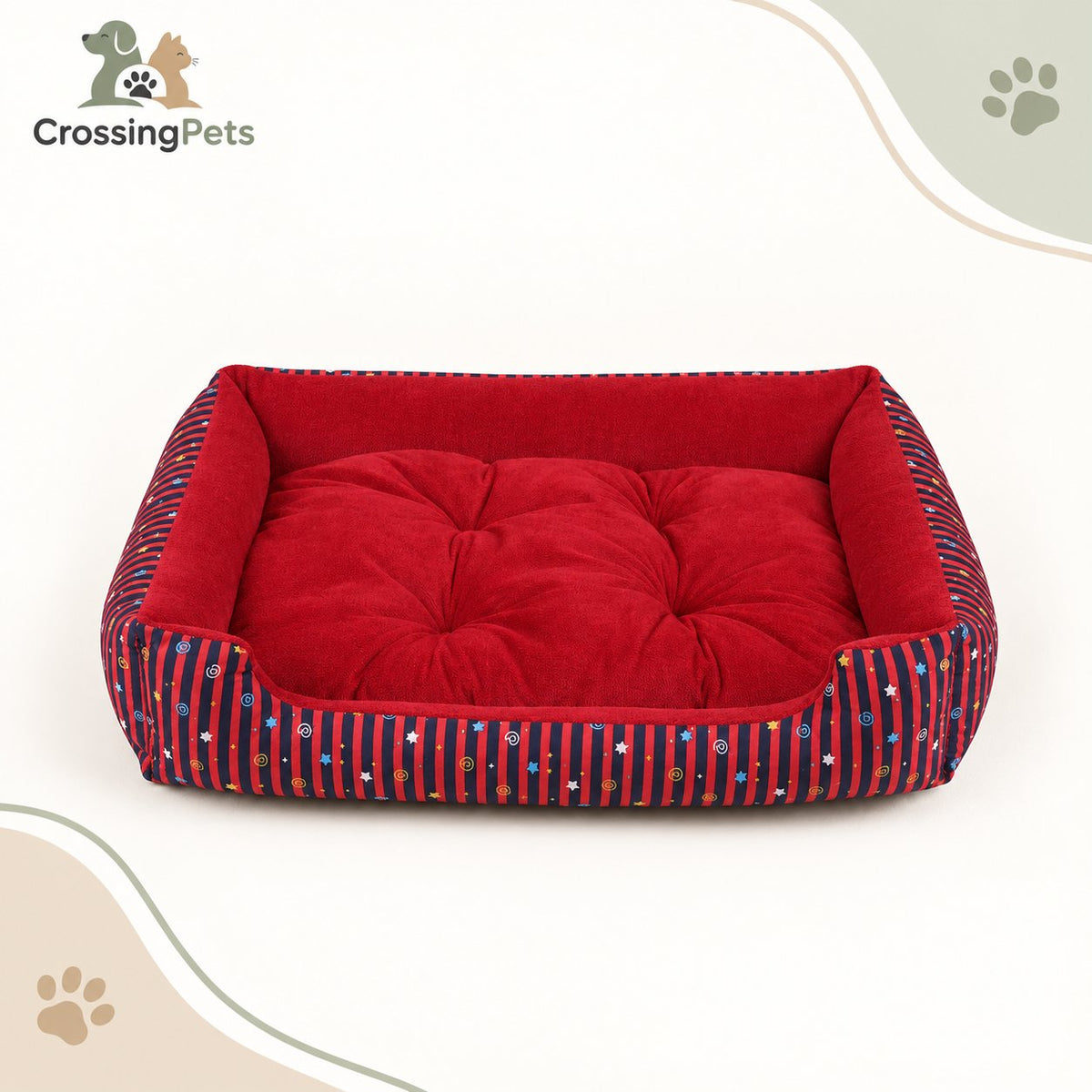 Cama rectangular acolchada para perros — CrossingPets · imagen 6