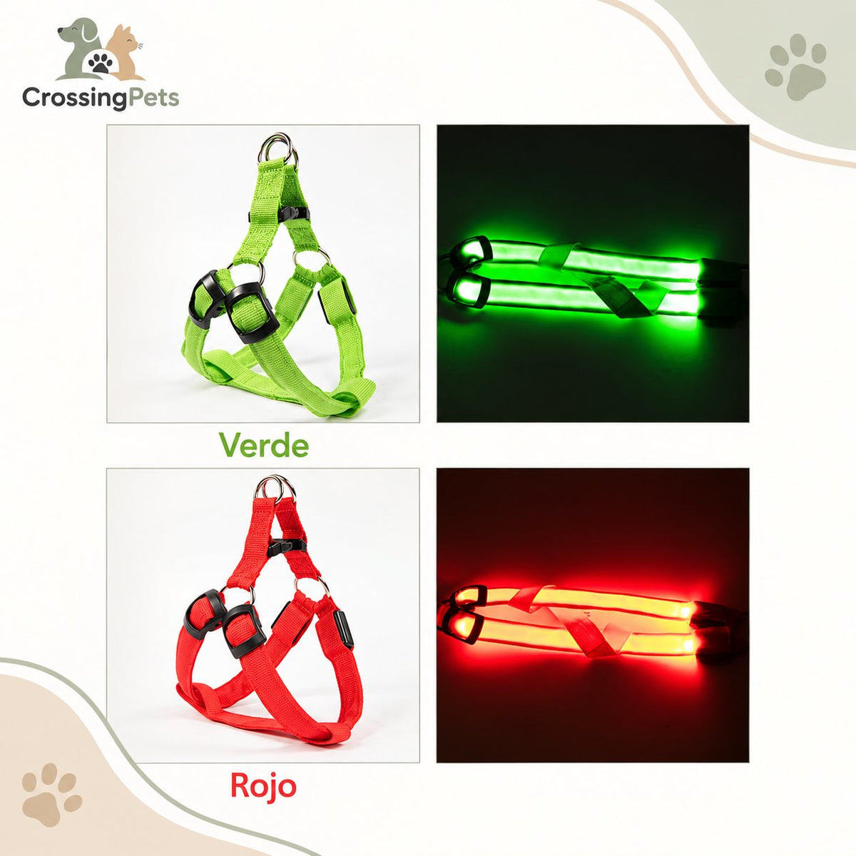 Arnés luminoso LED para perros — CrossingPets · imagen 12