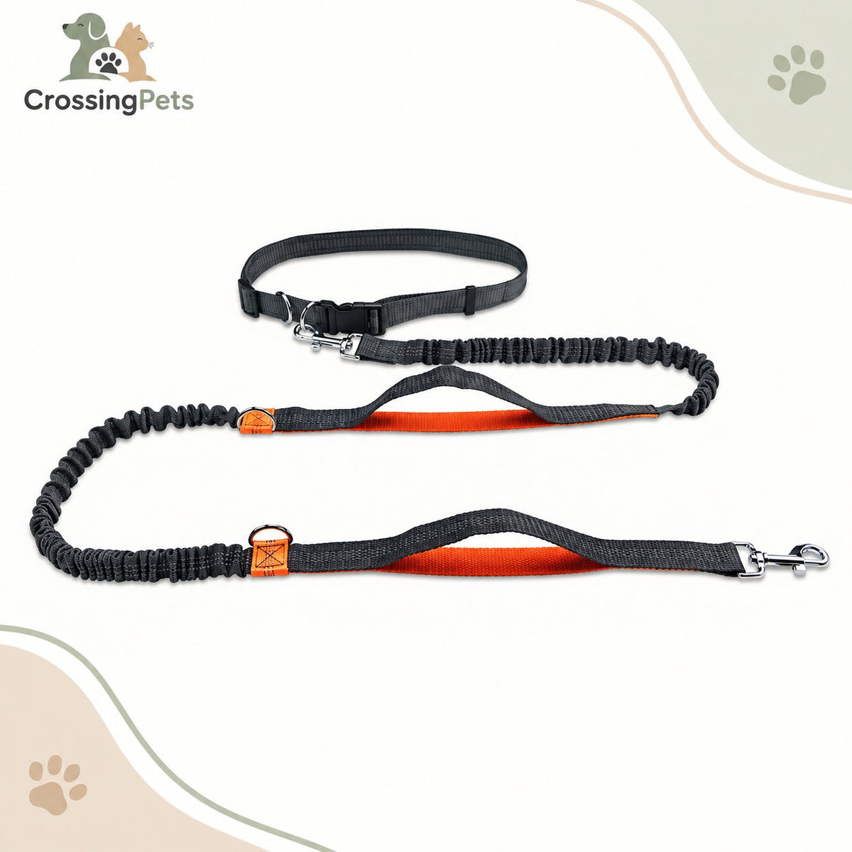 Correa manos libres para correr con cinturón — CrossingPets · imagen 2