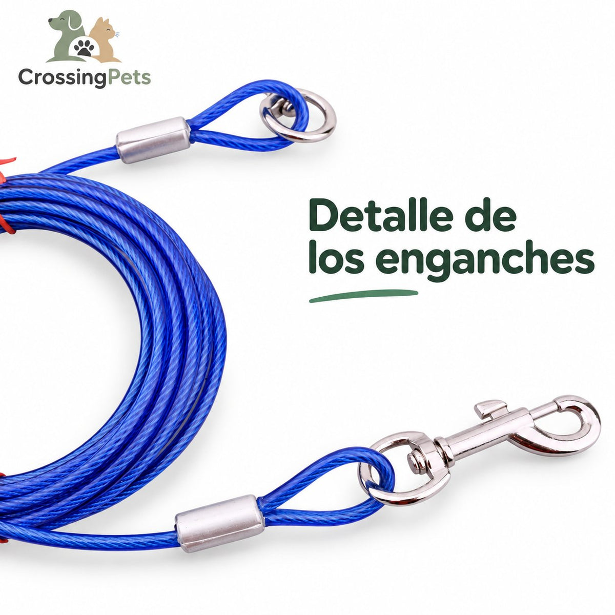 Detalle del cable de sujeción para perros — CrossingPets