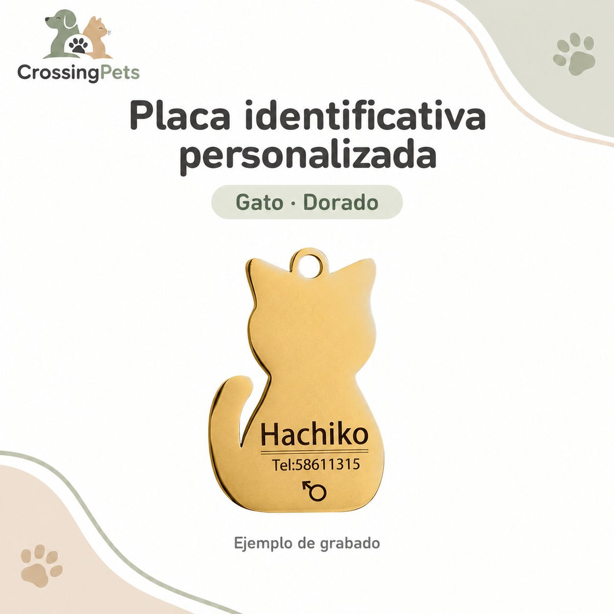 Placa identificativa de acero personalizada — CrossingPets · imagen 16