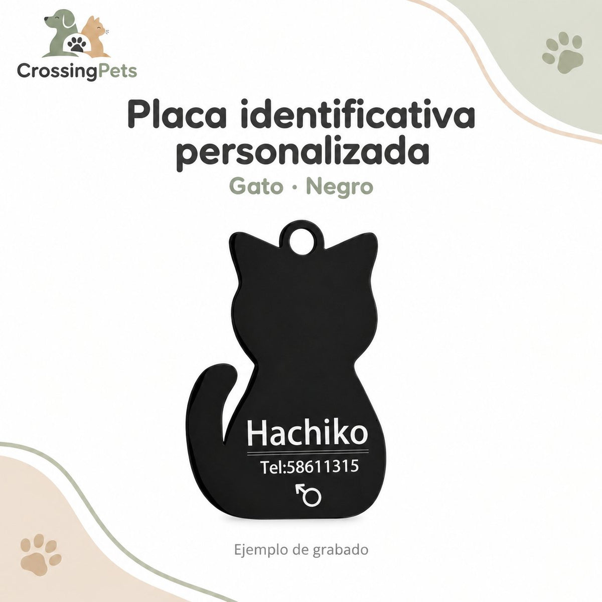 Placa identificativa de acero personalizada — CrossingPets · imagen 15
